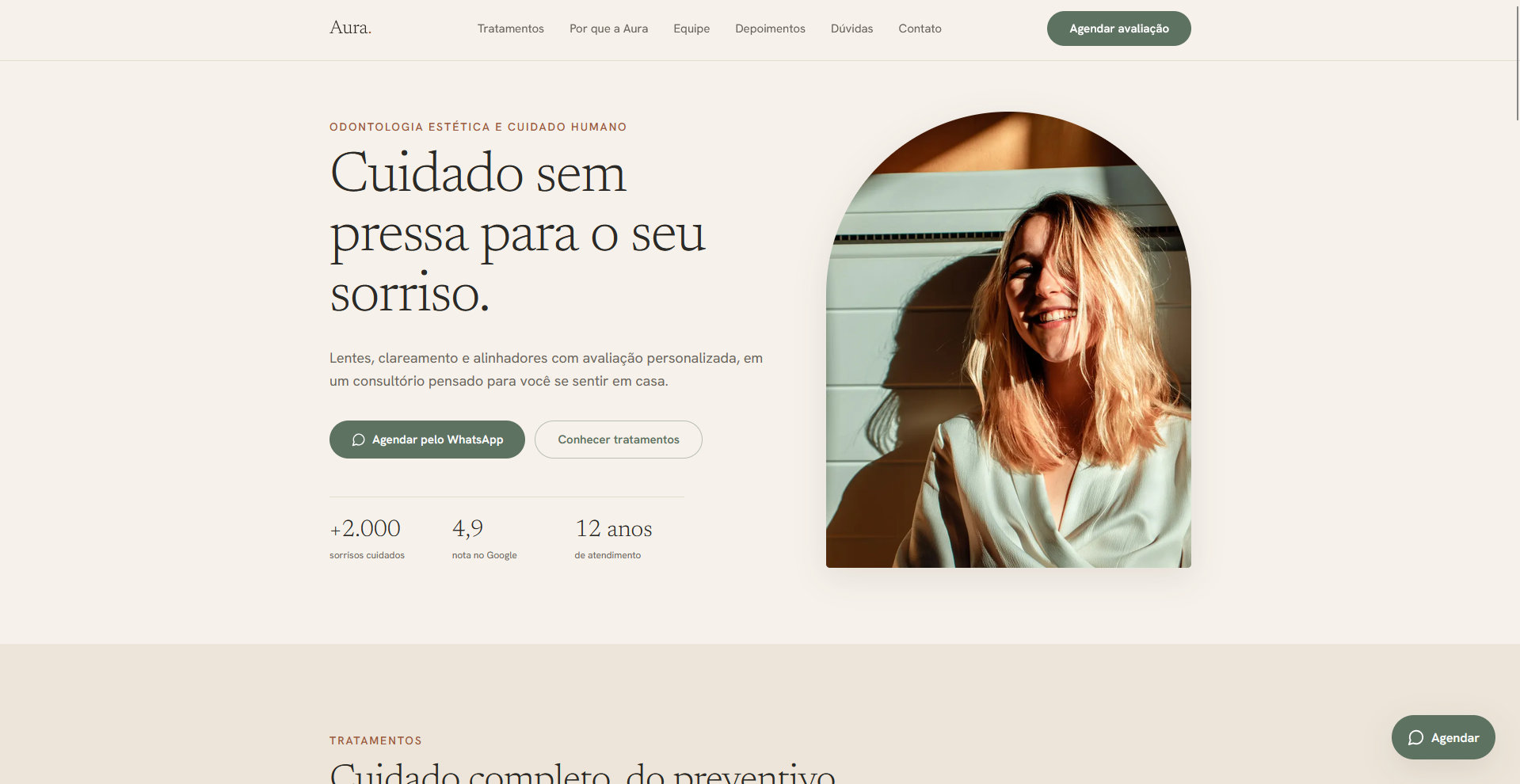 Capa do projeto Aura Odontologia